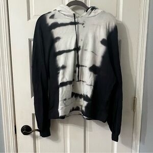 Michael Lauren Black and White Tie-Dye Hoodie